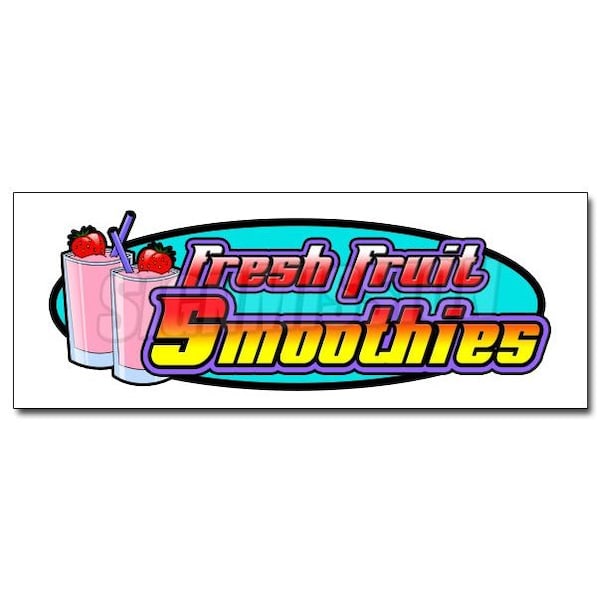 Signmission 12in SMOOTHIES DECAL sticker fresh fruit smoothie health drink smooth juice, D-12 Smoothies D-12 Smoothies - main